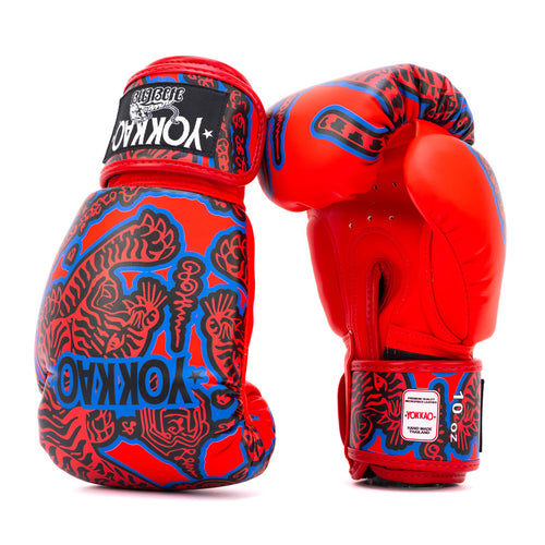 Sak Yant Boxing Gloves - Red