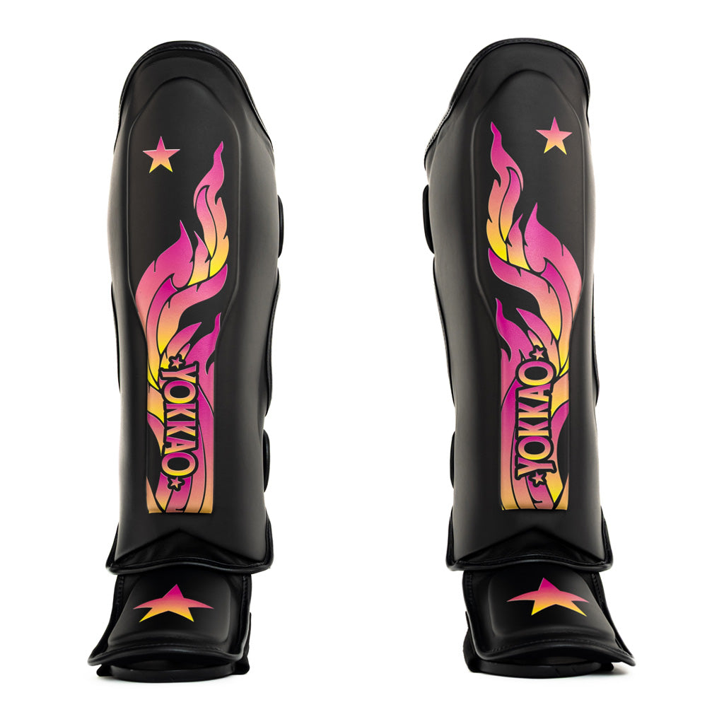 The Flame Shin Guards - Black