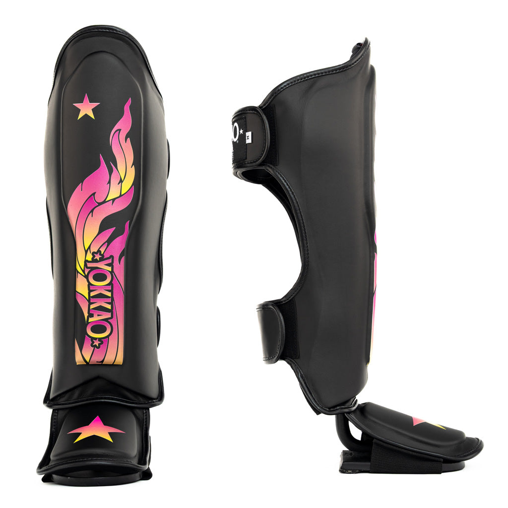 The Flame Shin Guards - Black