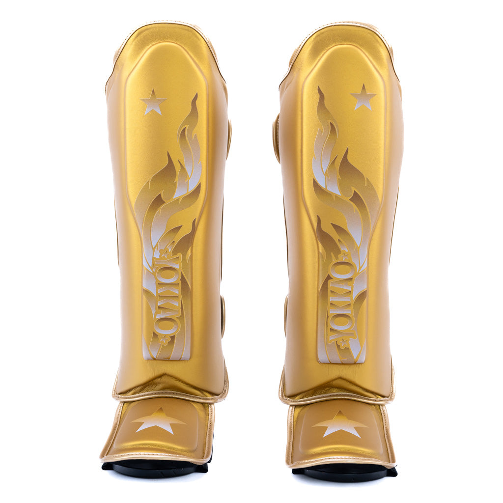 The Flame Shin Guards - Gold
