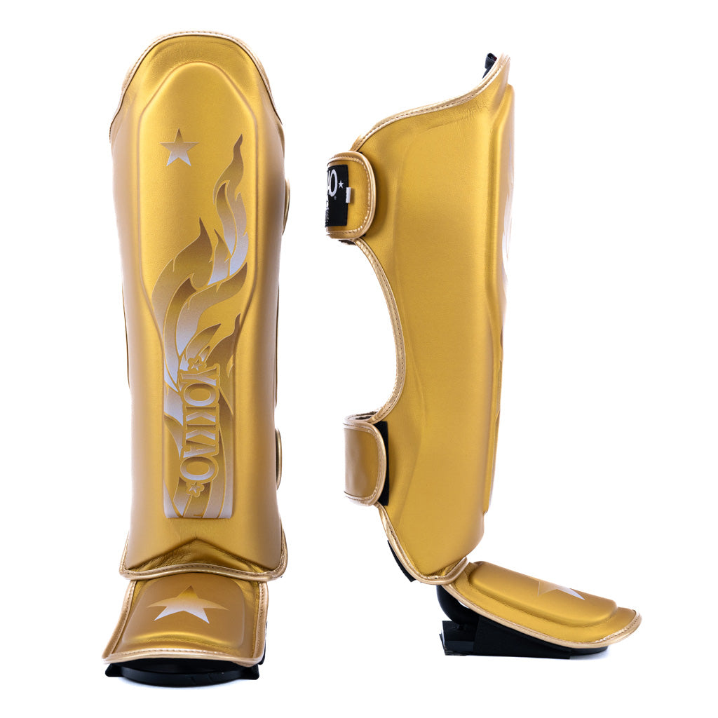The Flame Shin Guards - Gold