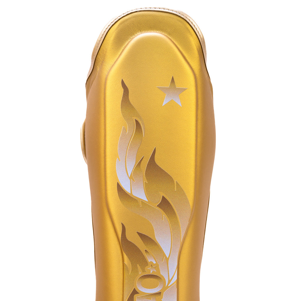 The Flame Shin Guards - Gold