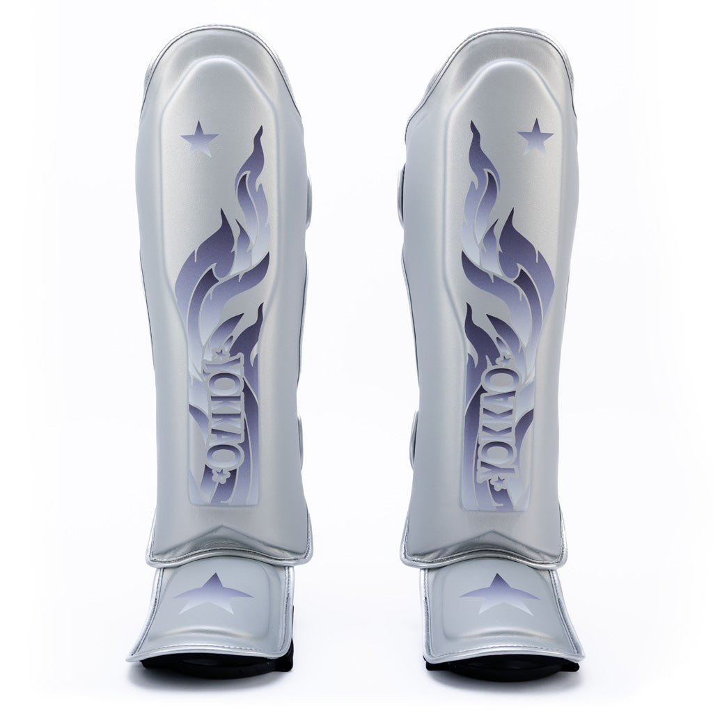 The Flame Shin Guards - Silver