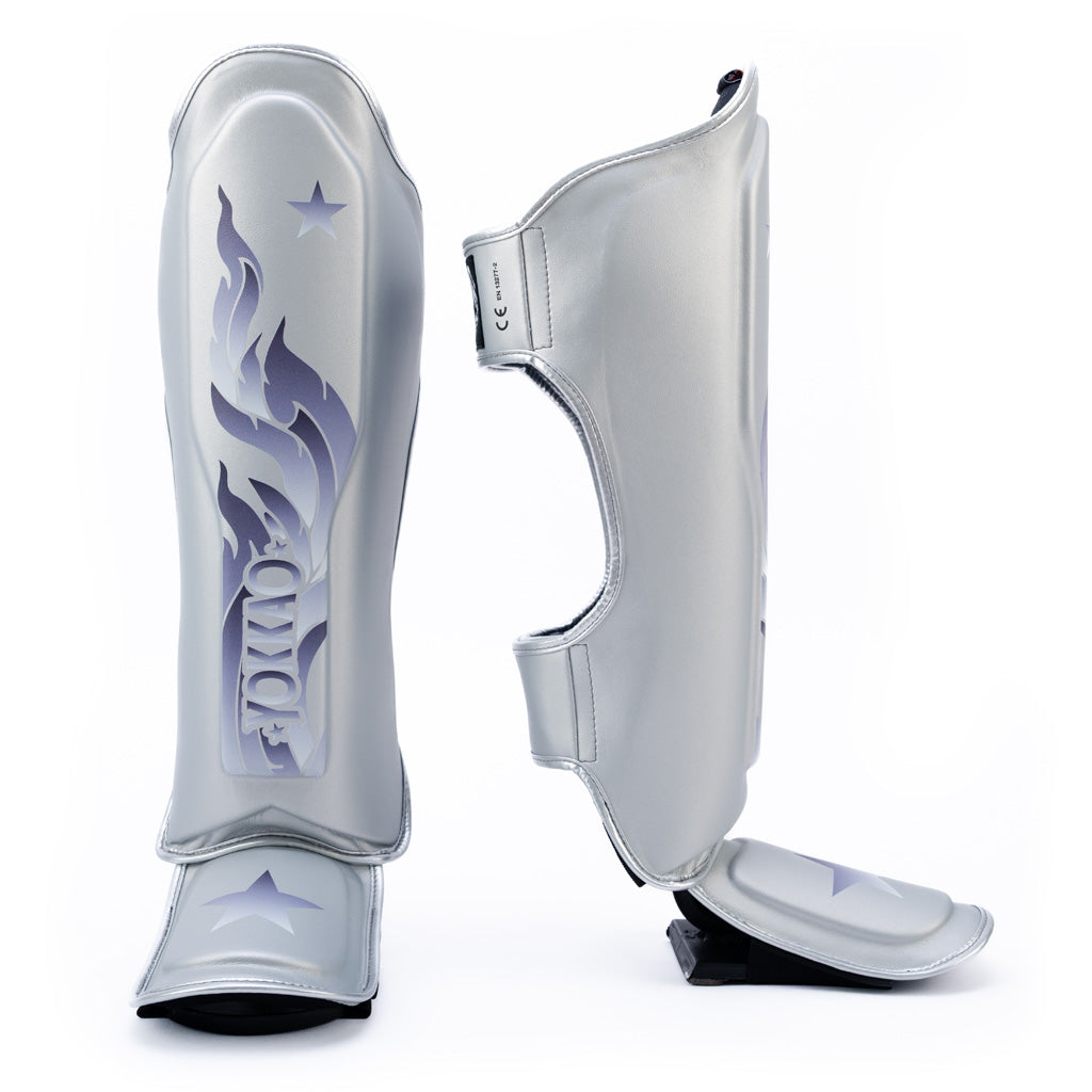 The Flame Shin Guards - Silver