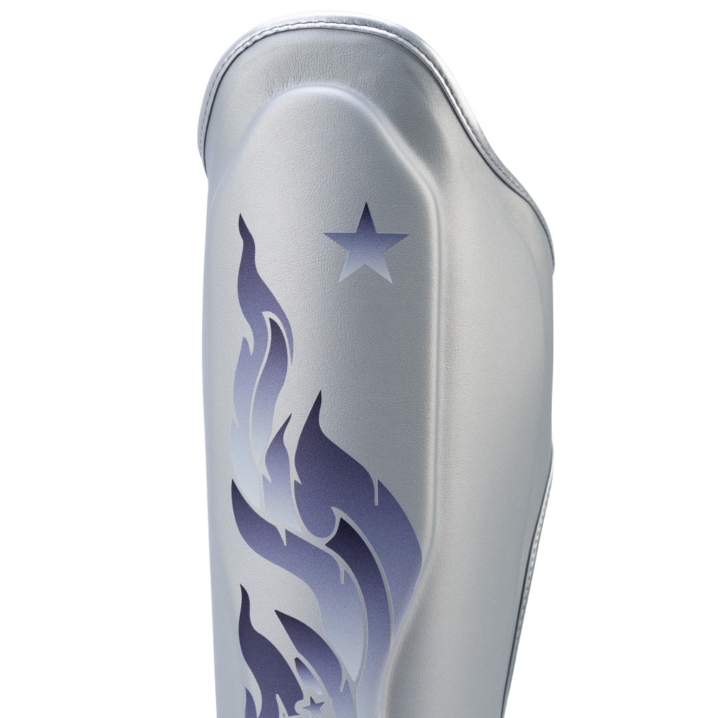 The Flame Shin Guards - Silver