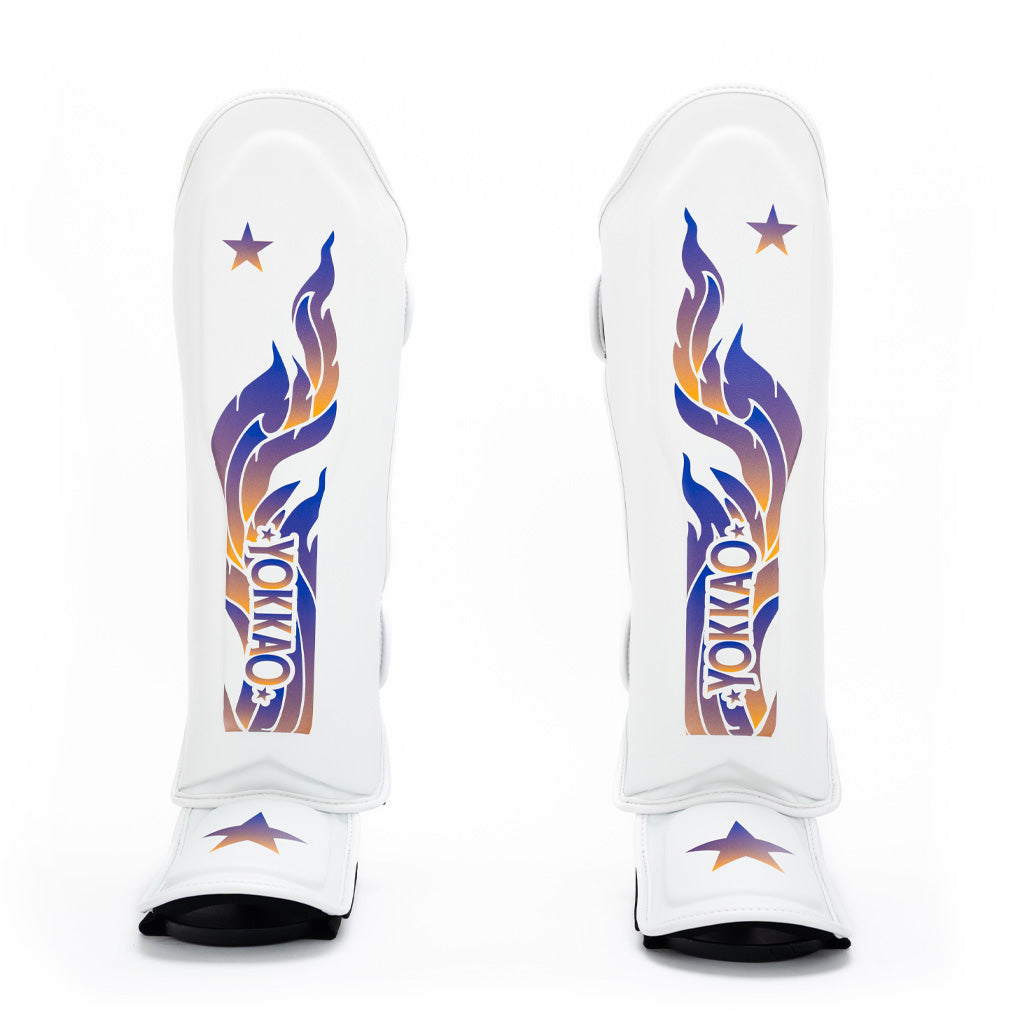 The Flame Shin Guards - White