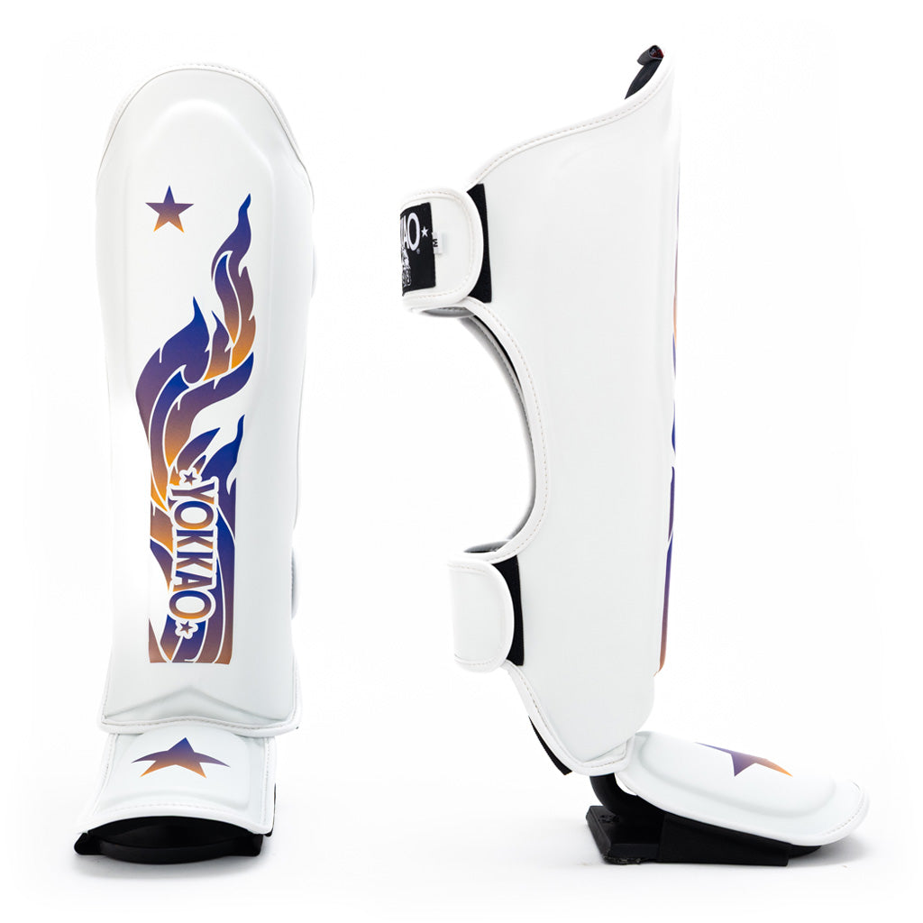 The Flame Shin Guards - White