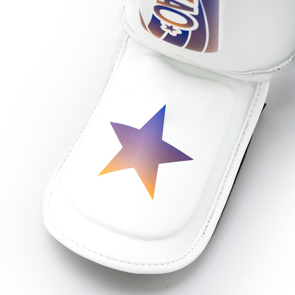 The Flame Shin Guards - White