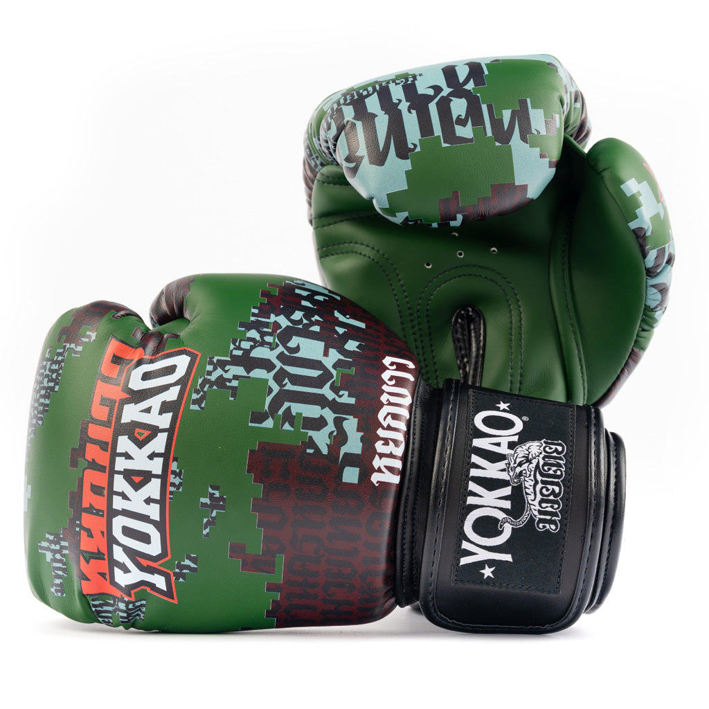 Thai Camo Boxing Gloves - Forest