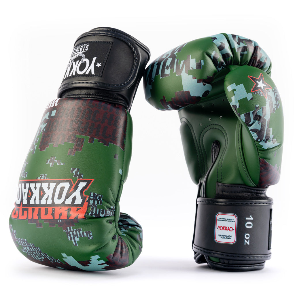 Thai Camo Boxing Gloves - Forest