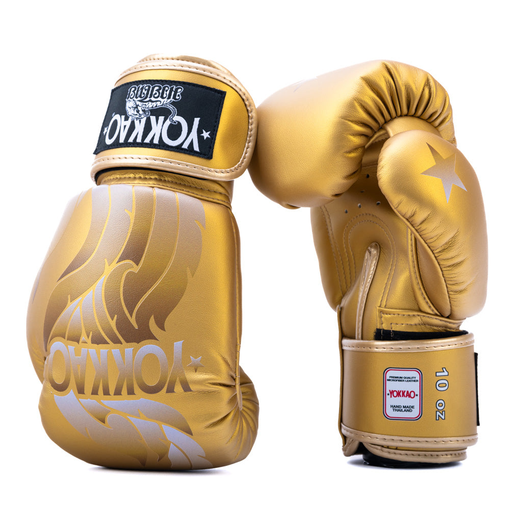 The Flame Boxing Gloves - Gold