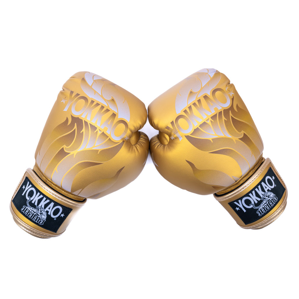The Flame Boxing Gloves - Gold